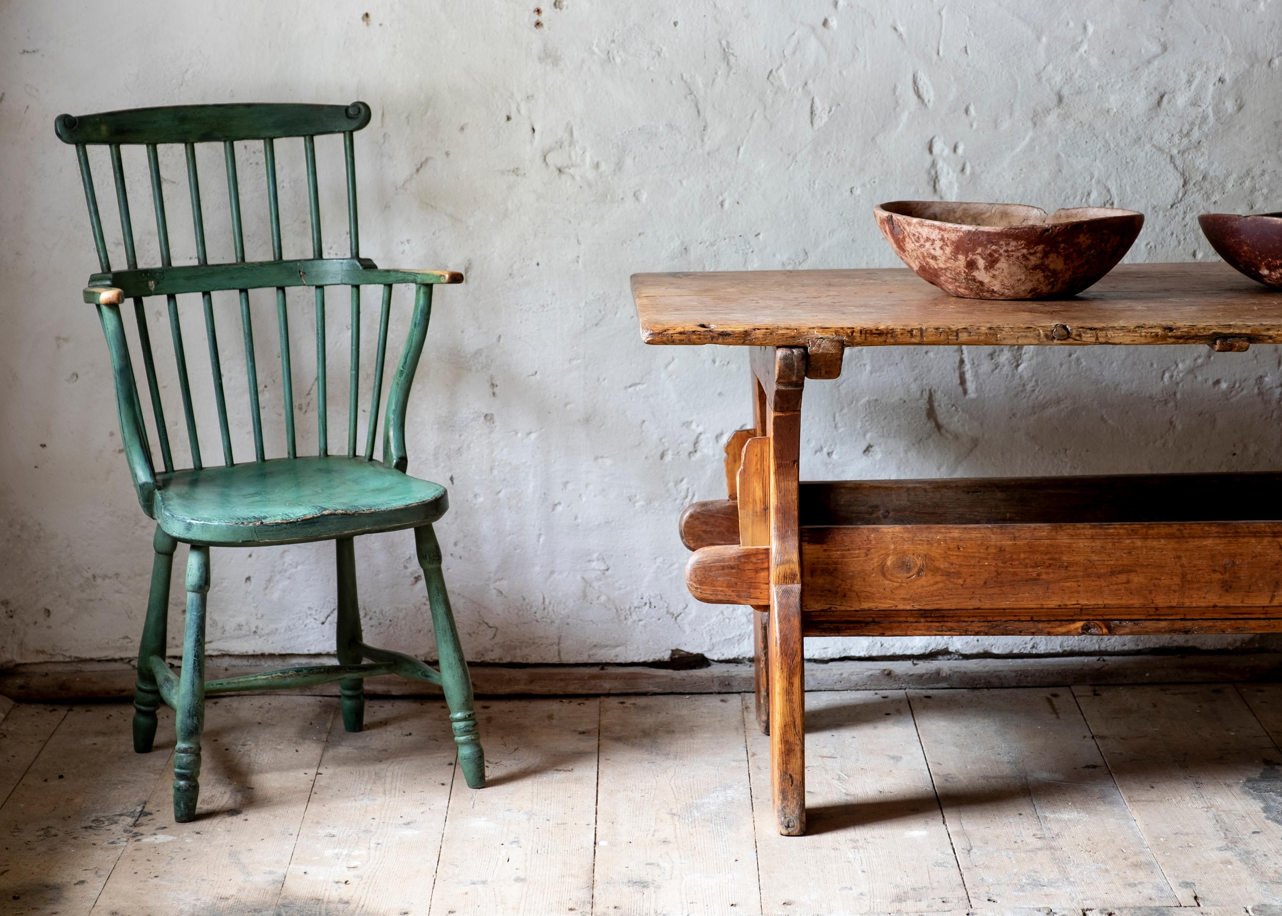 Swedish 18th Century Gustavian Comb Back Chair