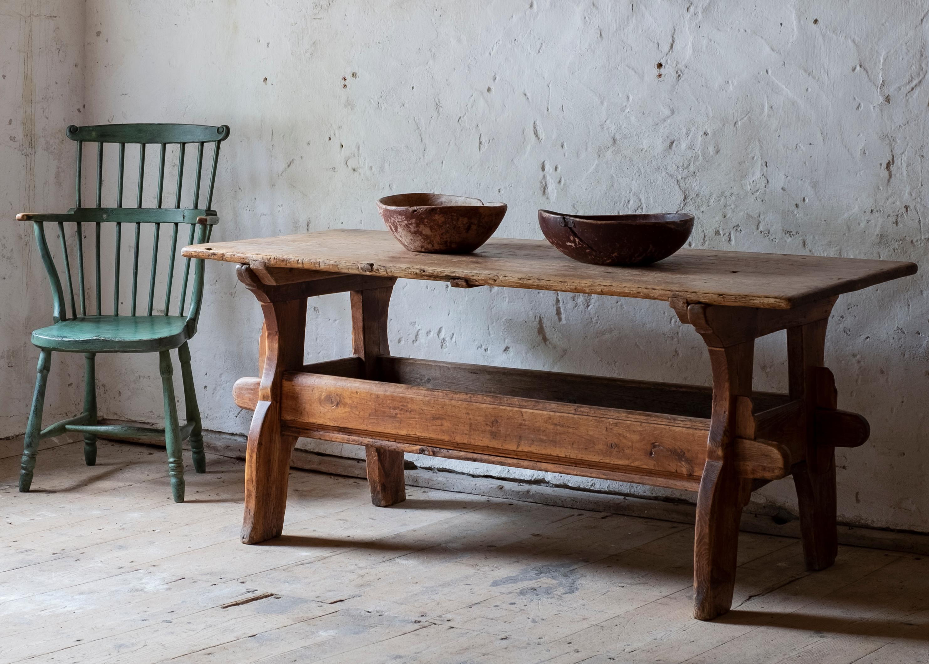 Hand-Painted 18th Century Gustavian Comb Back Chair
