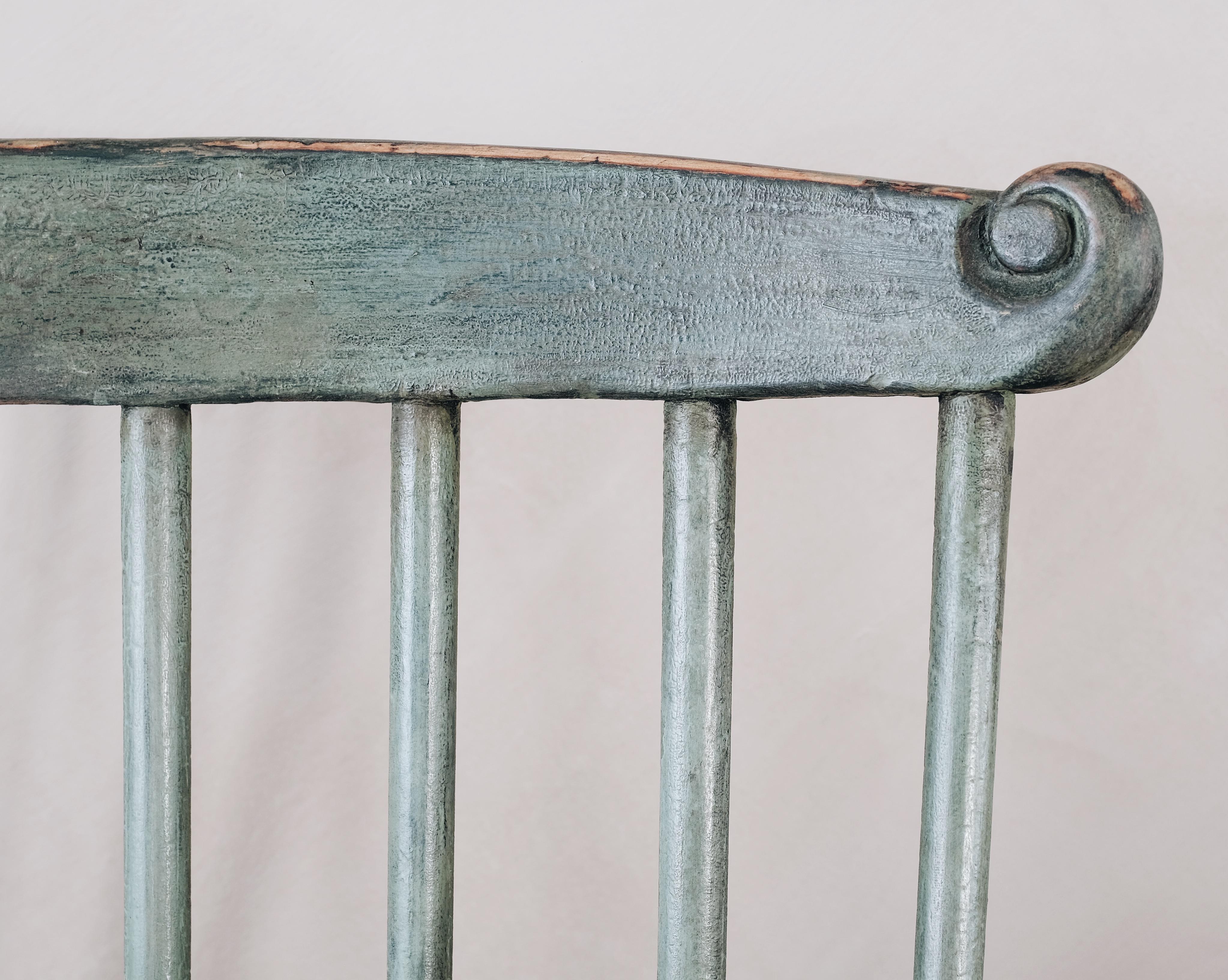 18th Century Gustavian Comb Back Chair 1