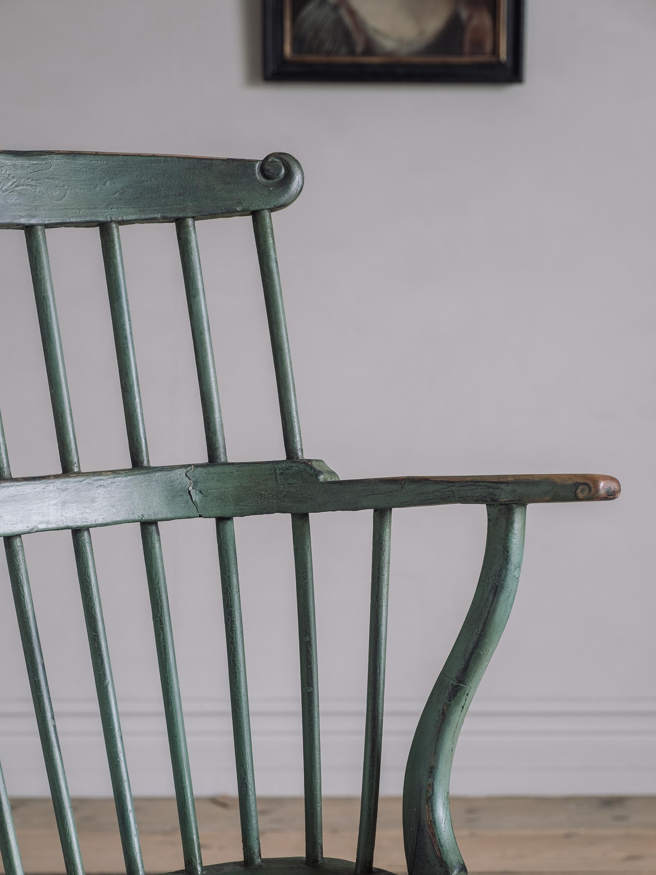 18th Century Gustavian Comb Back Chair 2