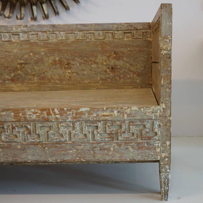 18th Century Lit Du Jour, Swedish Gustavian Pinewood Day Bed, Antique Wood Sofa 4