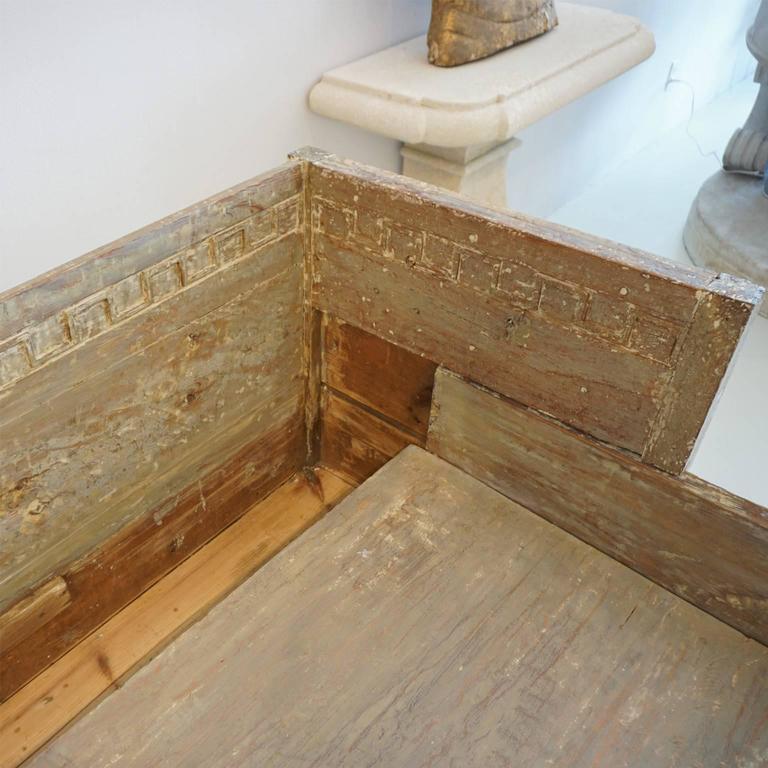18th Century Lit Du Jour, Swedish Gustavian Pinewood Day Bed, Antique Wood Sofa 5