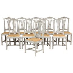 18th Century Set of Swedish Gustavian Chairs, Set of 10, Sweden, Circa 1790