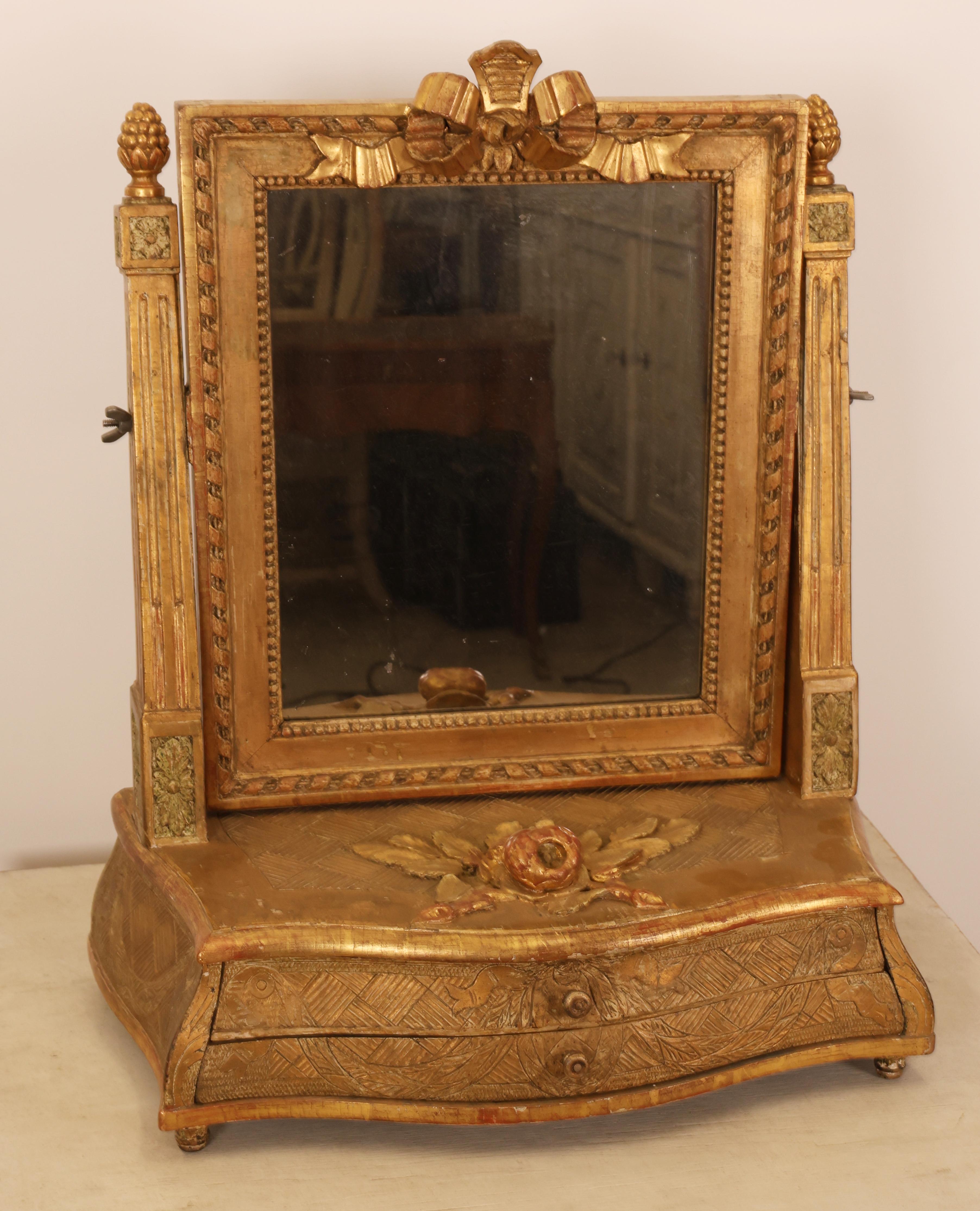 18th Century Gustavian Drawer Mirror For Sale 5