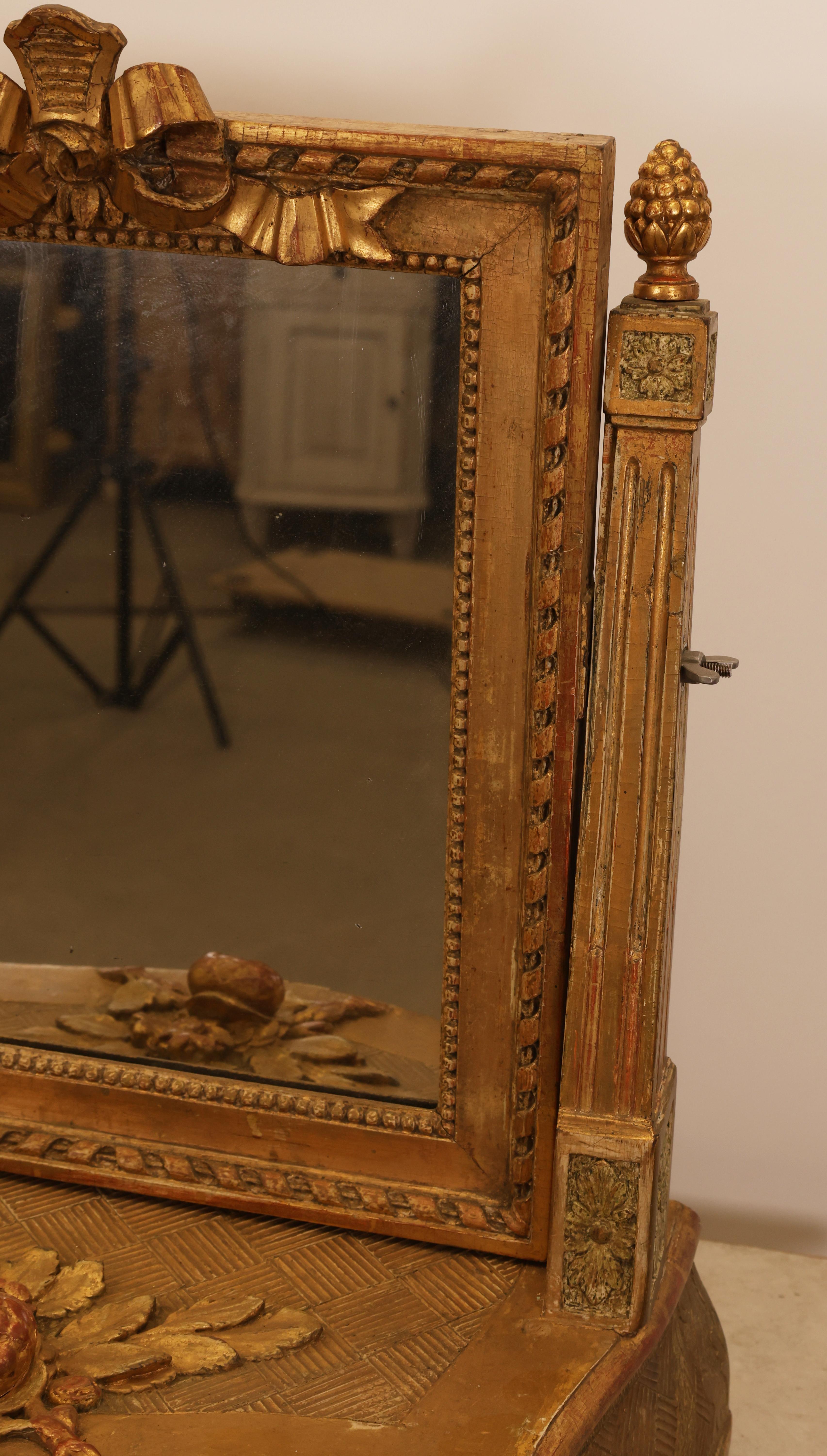 18th Century Gustavian Drawer Mirror In Good Condition For Sale In Ljungby, SE