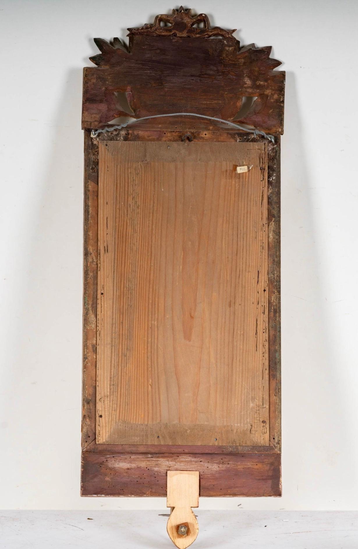 Miroir en camée doré gustavien du 18e siècle avec applique ajoutée plus tard en vente 1