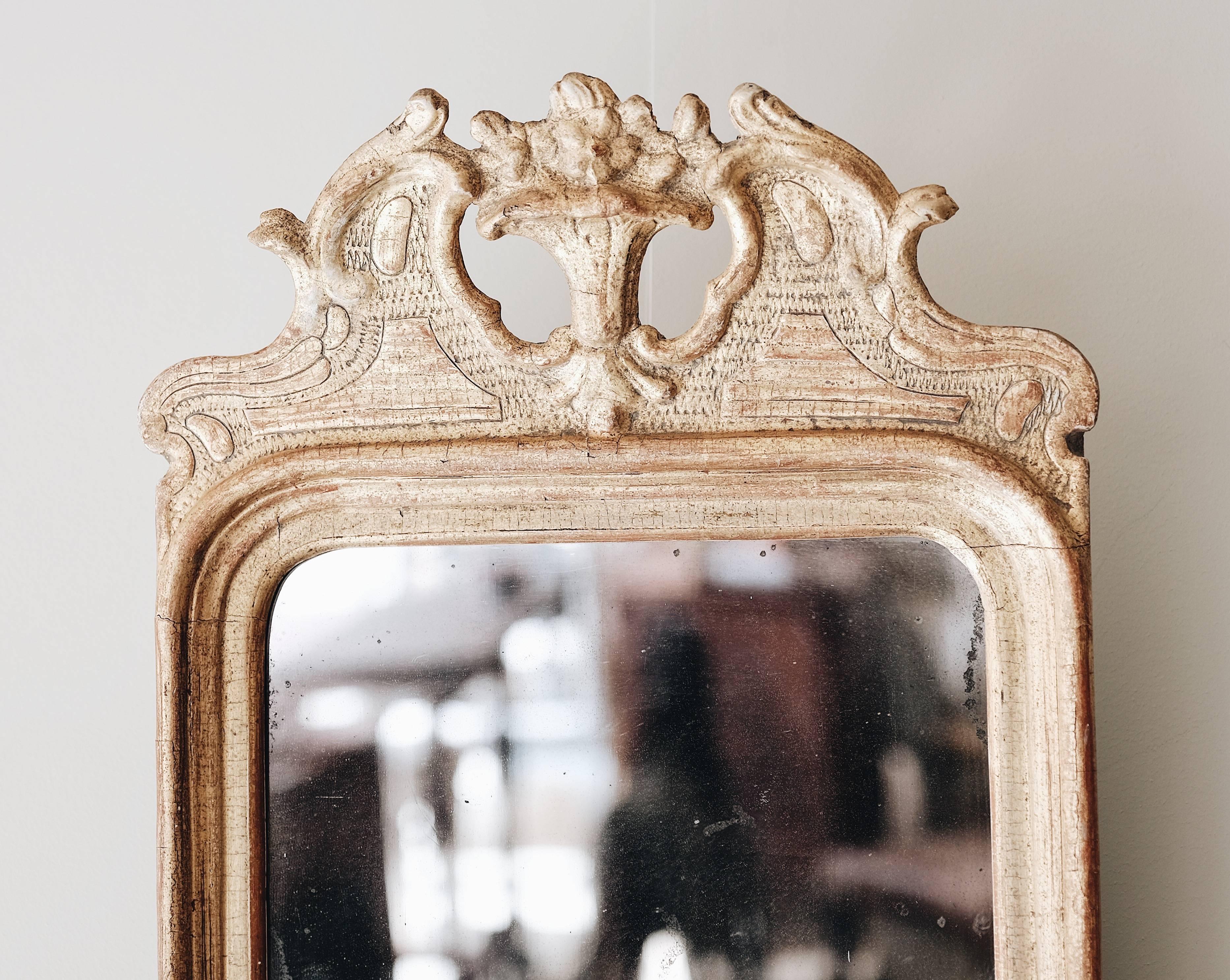 18th Century Gustavian Giltwood Mirror In Good Condition In Mjöhult, SE