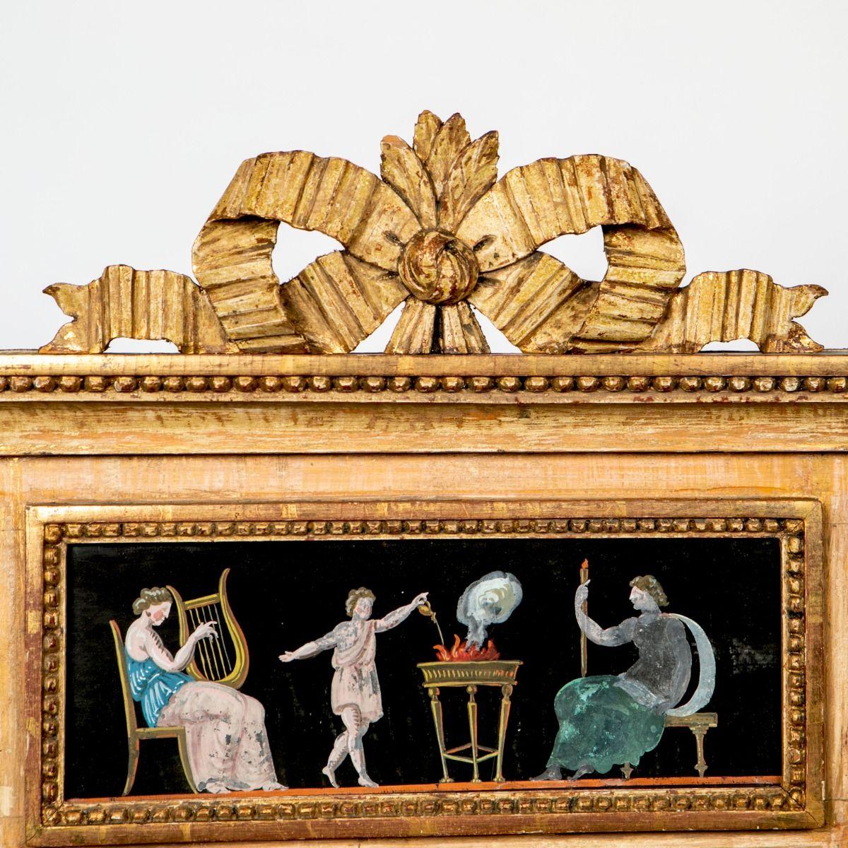 Miroir en bois doré gustavien du XVIIIe siècle avec scènes mythologiques, Stockholm 1780- en vente 4