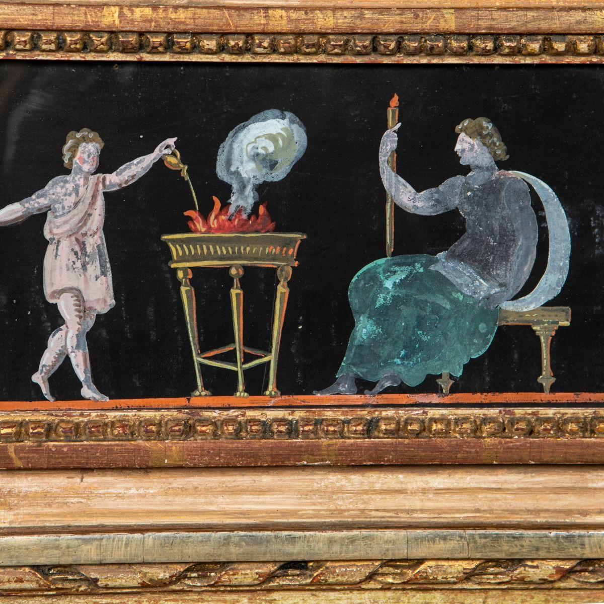 Miroir en bois doré gustavien du XVIIIe siècle avec scènes mythologiques, Stockholm 1780- en vente 2