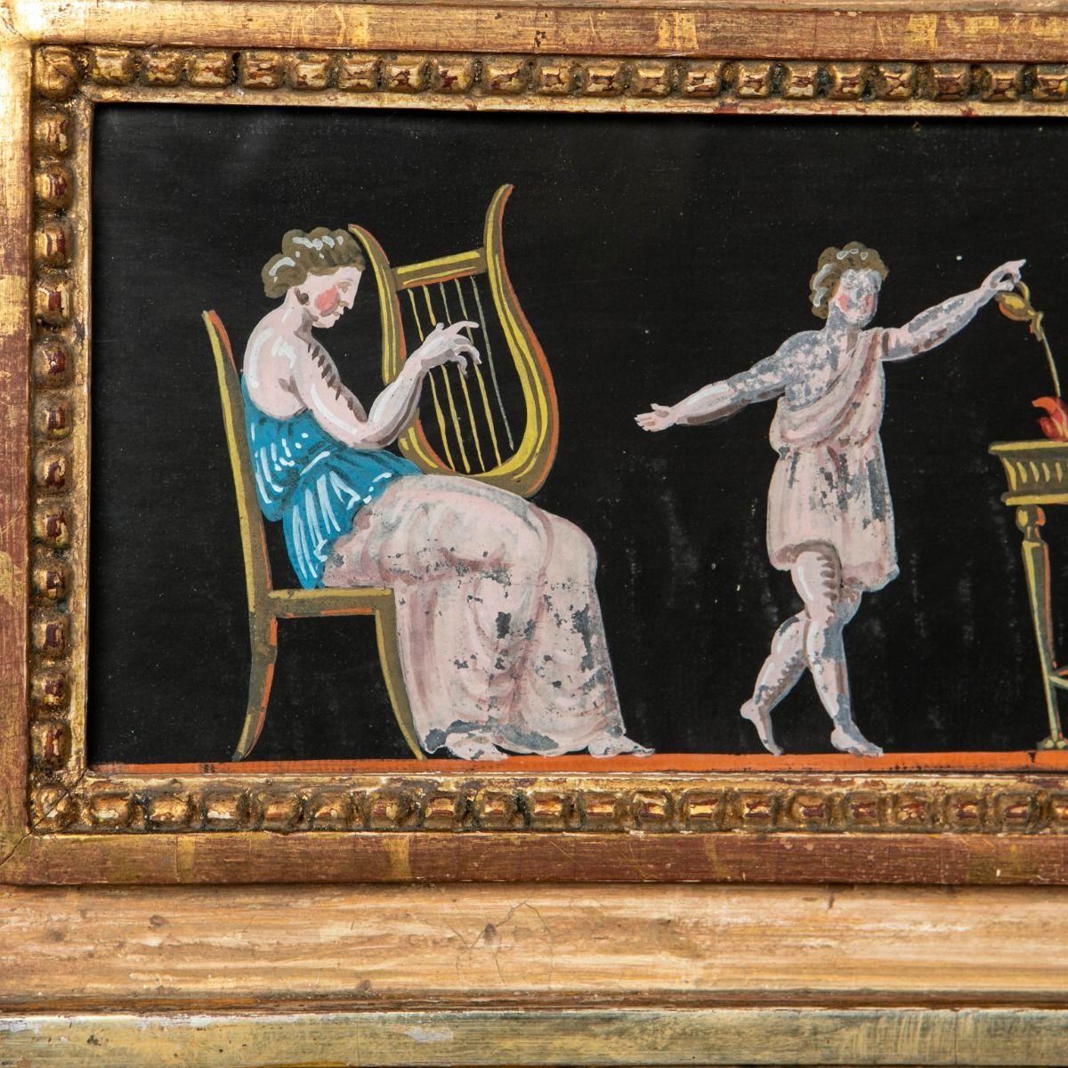 Miroir en bois doré gustavien du XVIIIe siècle avec scènes mythologiques, Stockholm 1780- en vente 3