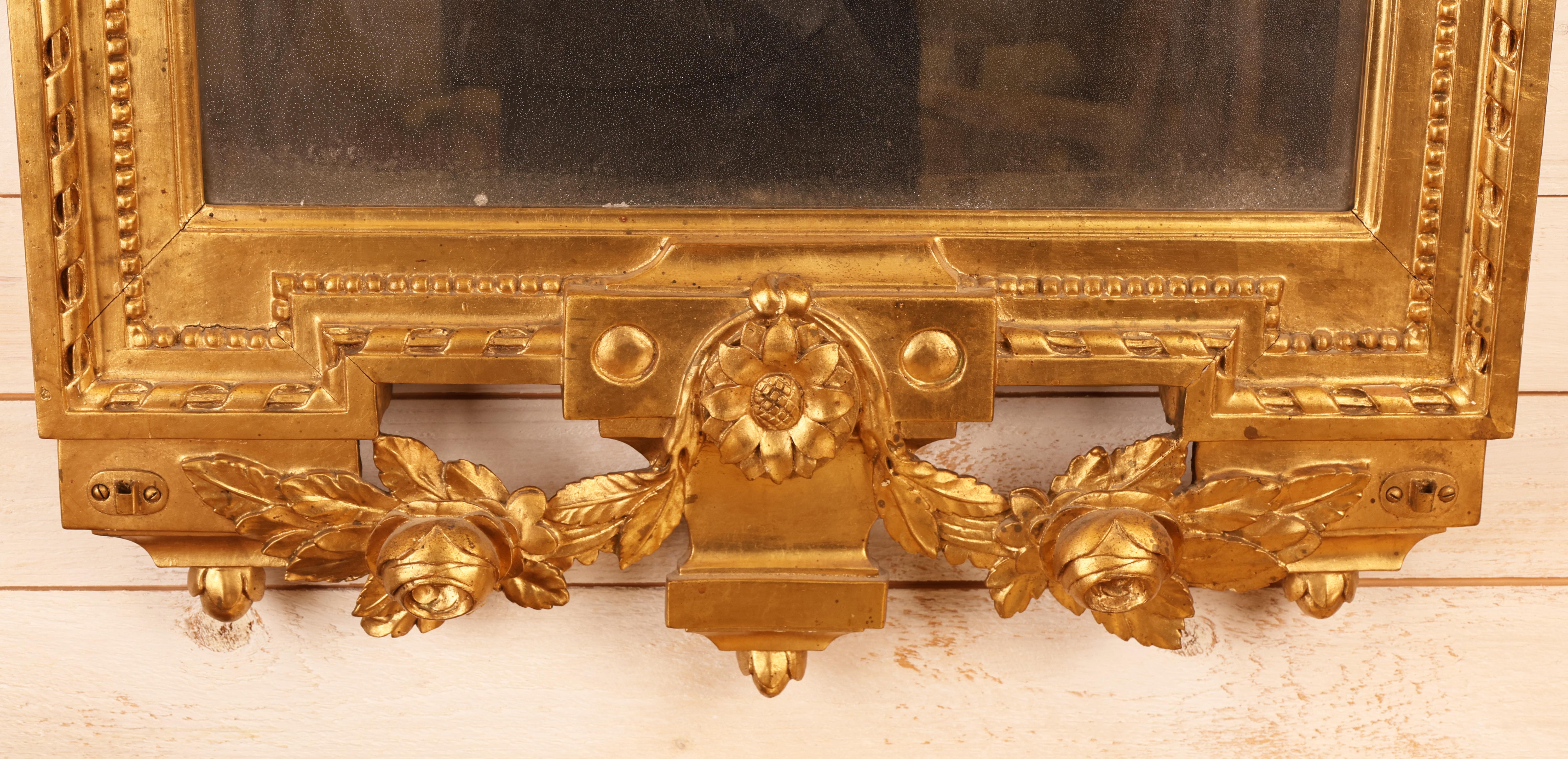 Gilt 18th Century Gustavian Mirror by Johan Åkerblad For Sale