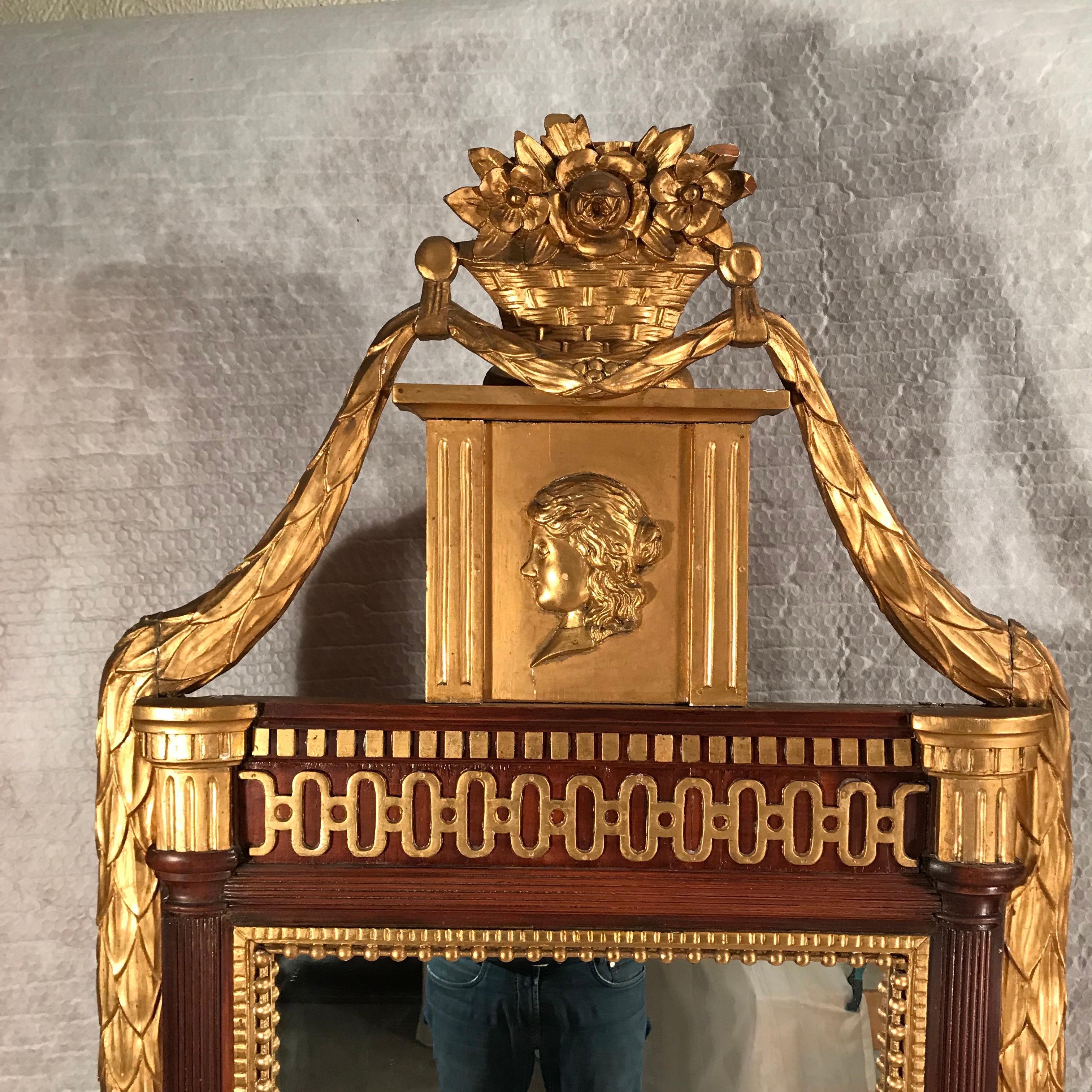 Late 18th Century 18th Century Gustavian Mirror, Sweden 1780 For Sale