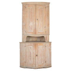 18th Century Gustavian Painted Corner Cupboard