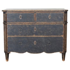 18th Century Gustavian Period Commode in Black Paint, circa 1780