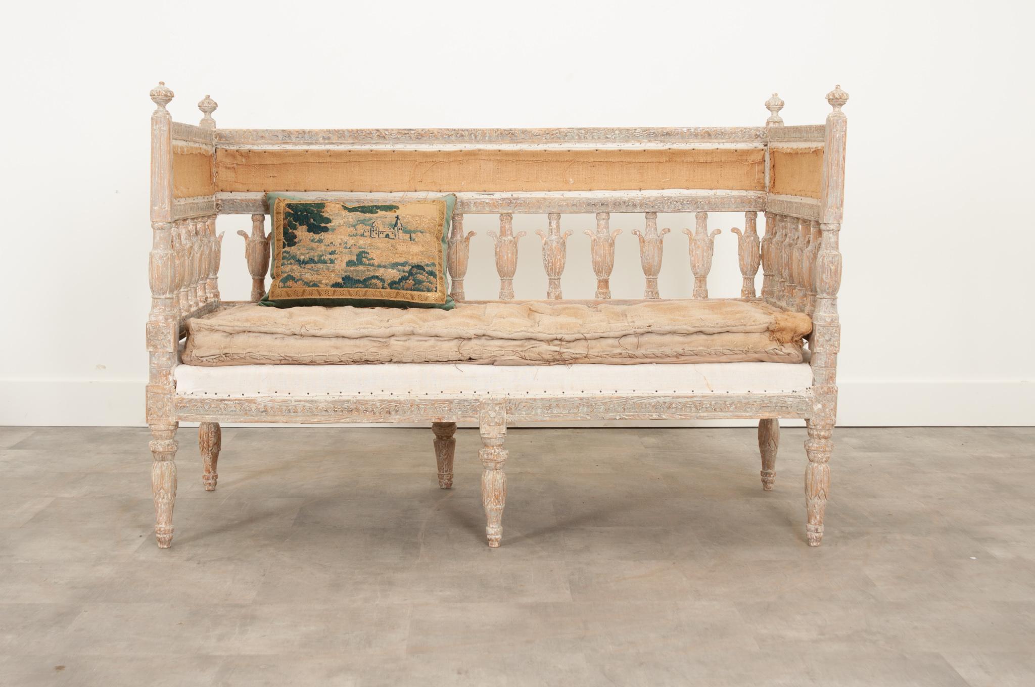 Swedish 18th Century Gustavian Settee For Sale