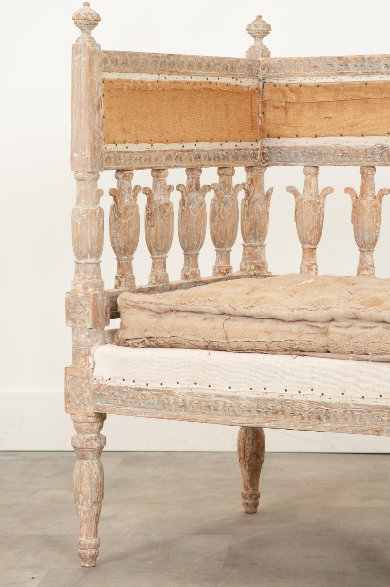 Upholstery 18th Century Gustavian Settee For Sale