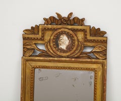 18th Century Gustavian Sconce Mirror with Center Cameo, Sweden, Circa 1780