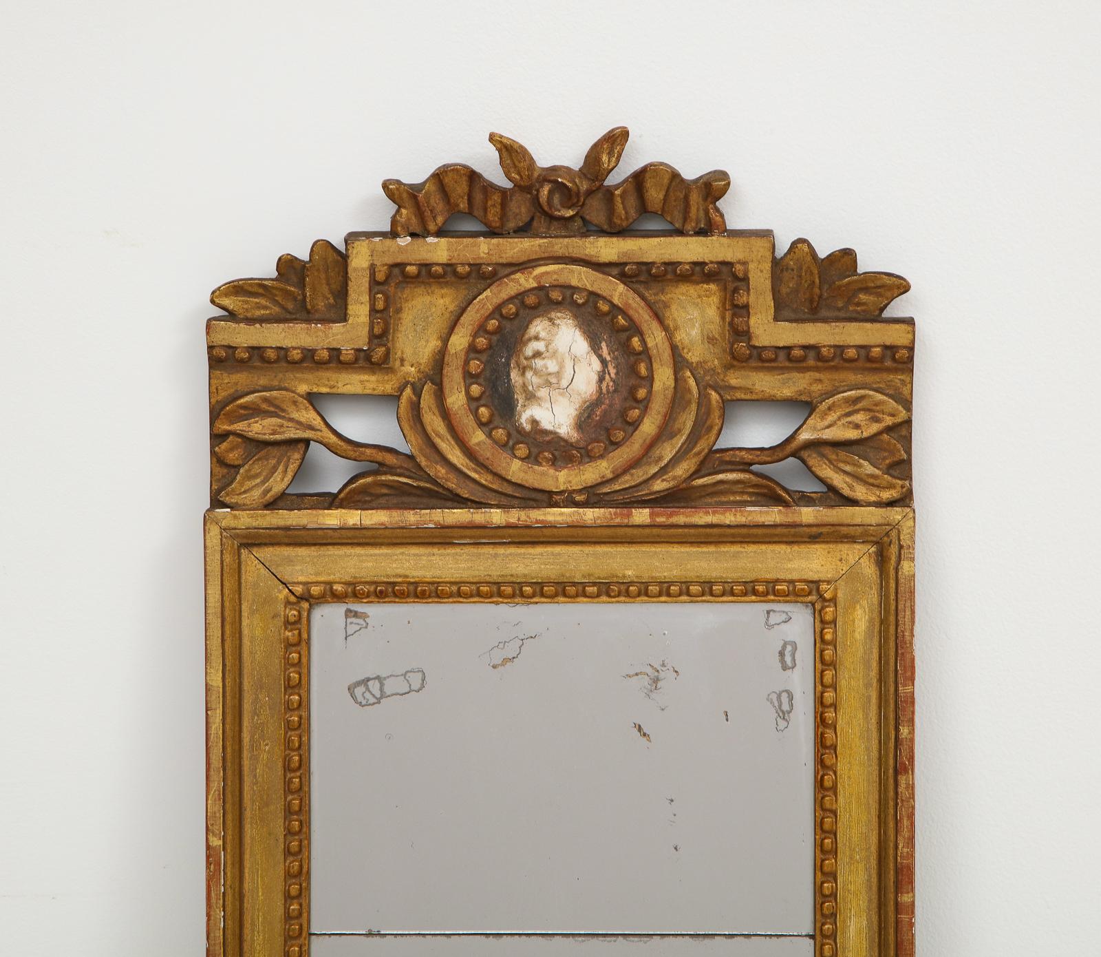 Swedish 18th Century Gustavian Sconce Mirror with Center Cameo, Sweden, Circa 1780 For Sale