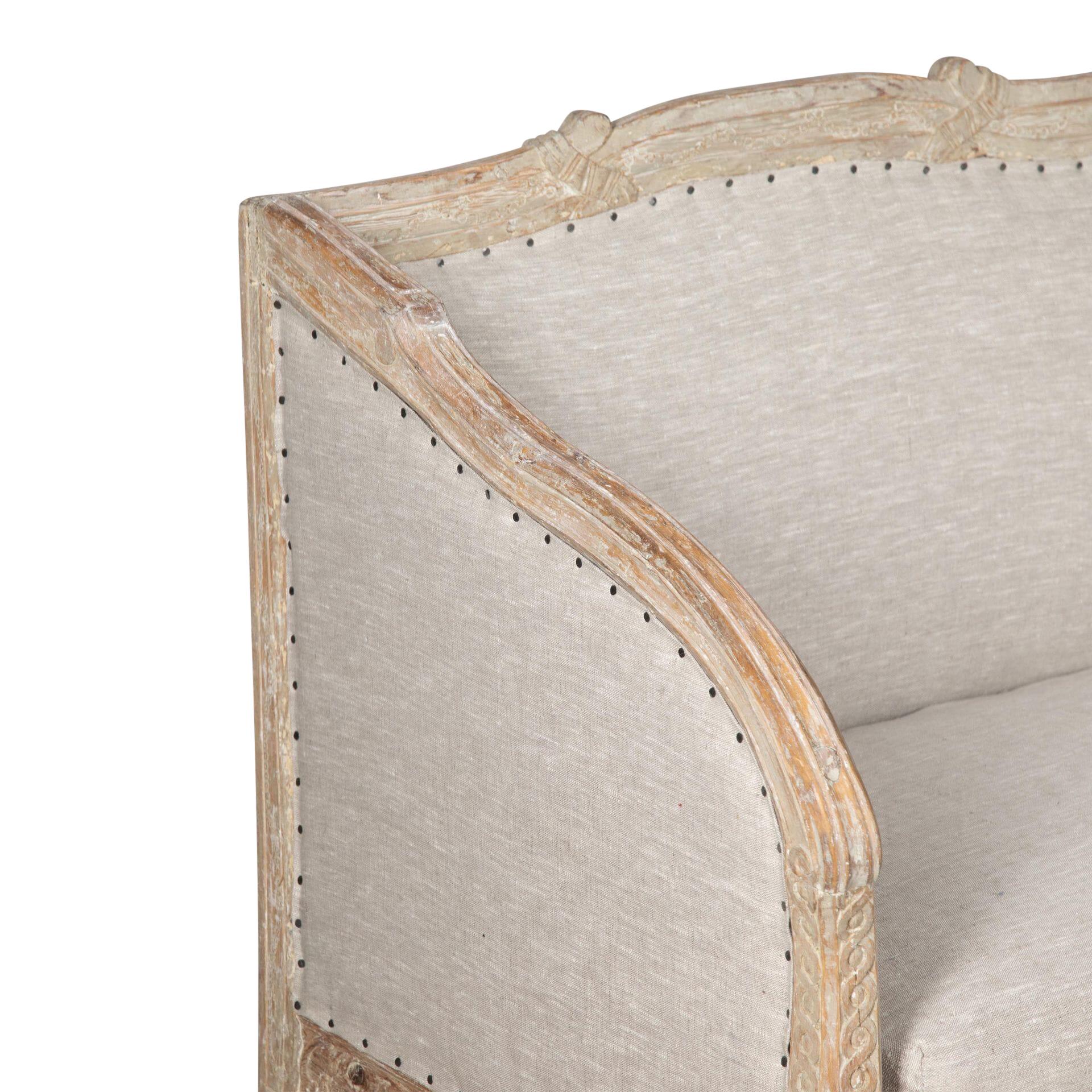 Linen 18th Century Gustavian Sofa For Sale