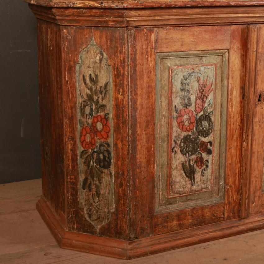 Pine 18th Century Gustavian Swedish Original Painted Cupboard