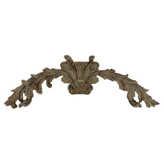 18th century Hand carved Architectural wooden Fragment Acanthus leaves France