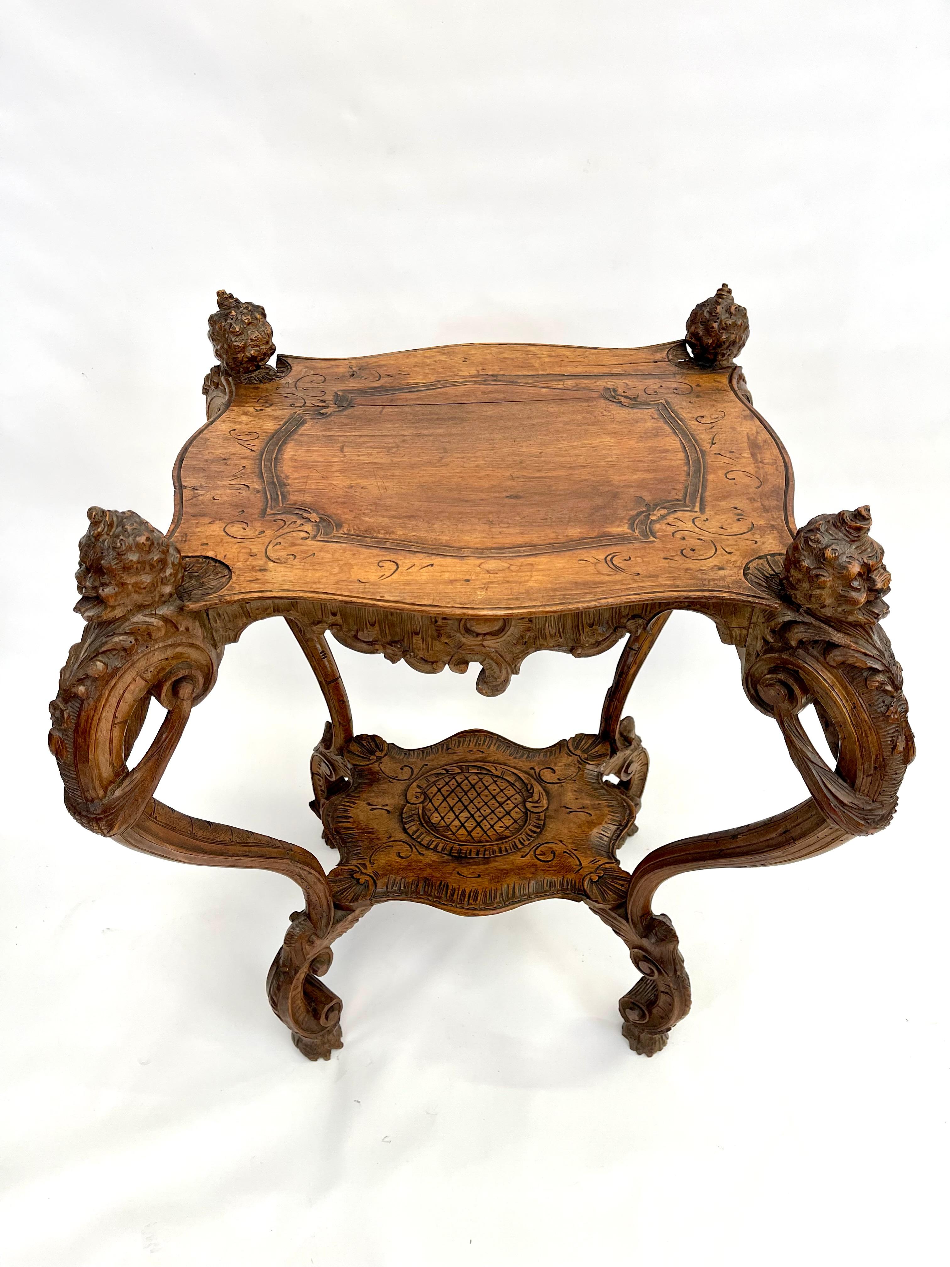 Table console baroque du 18e siècle sculptée à la main Bon état - En vente à LA FERTÉ-SOUS-JOUARRE, FR