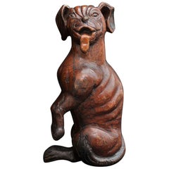 Antique 18th Century Hand Carved Dog of Saint Rocco from Venice