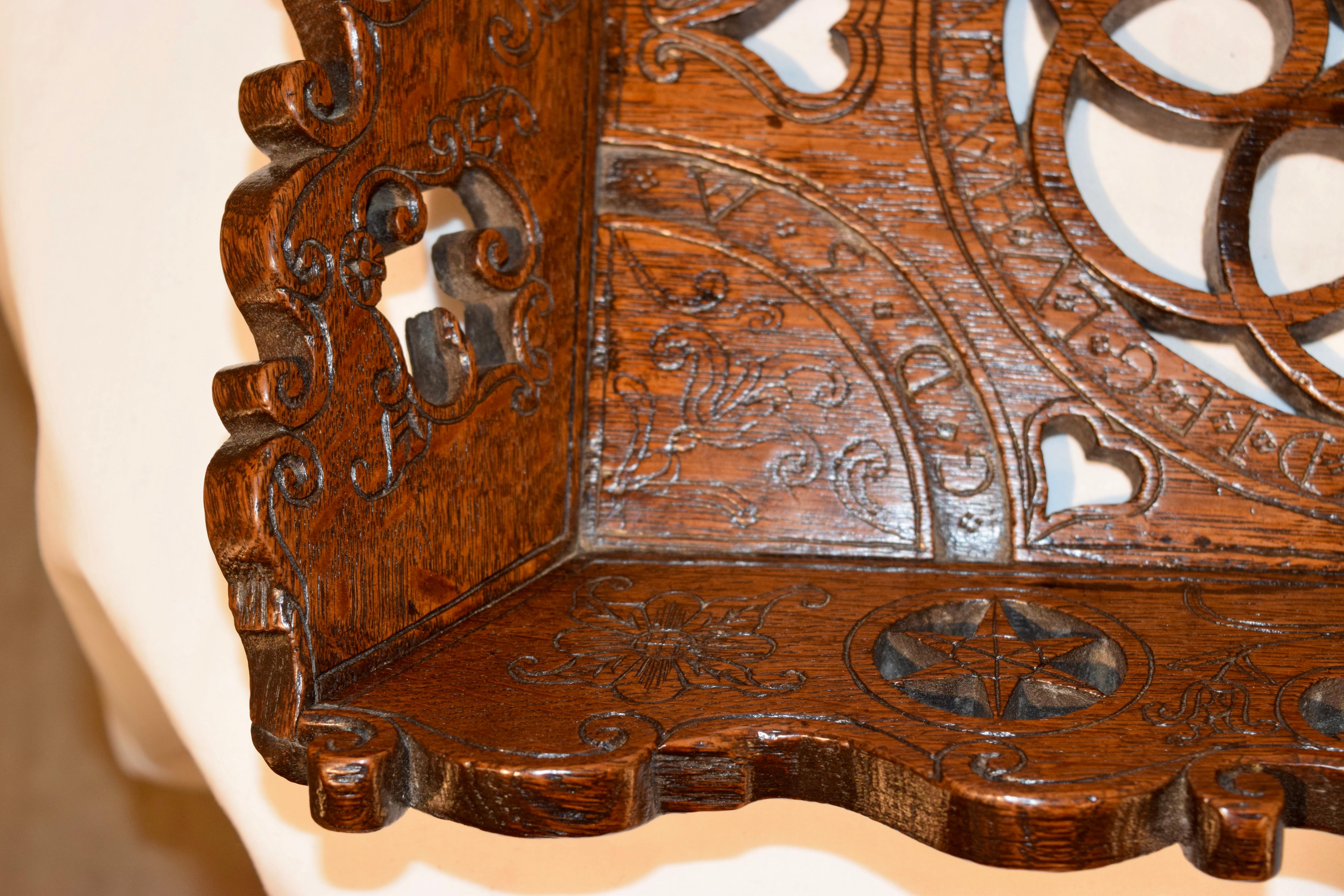 18th Century Hand Carved Oak Linen Tray For Sale 1