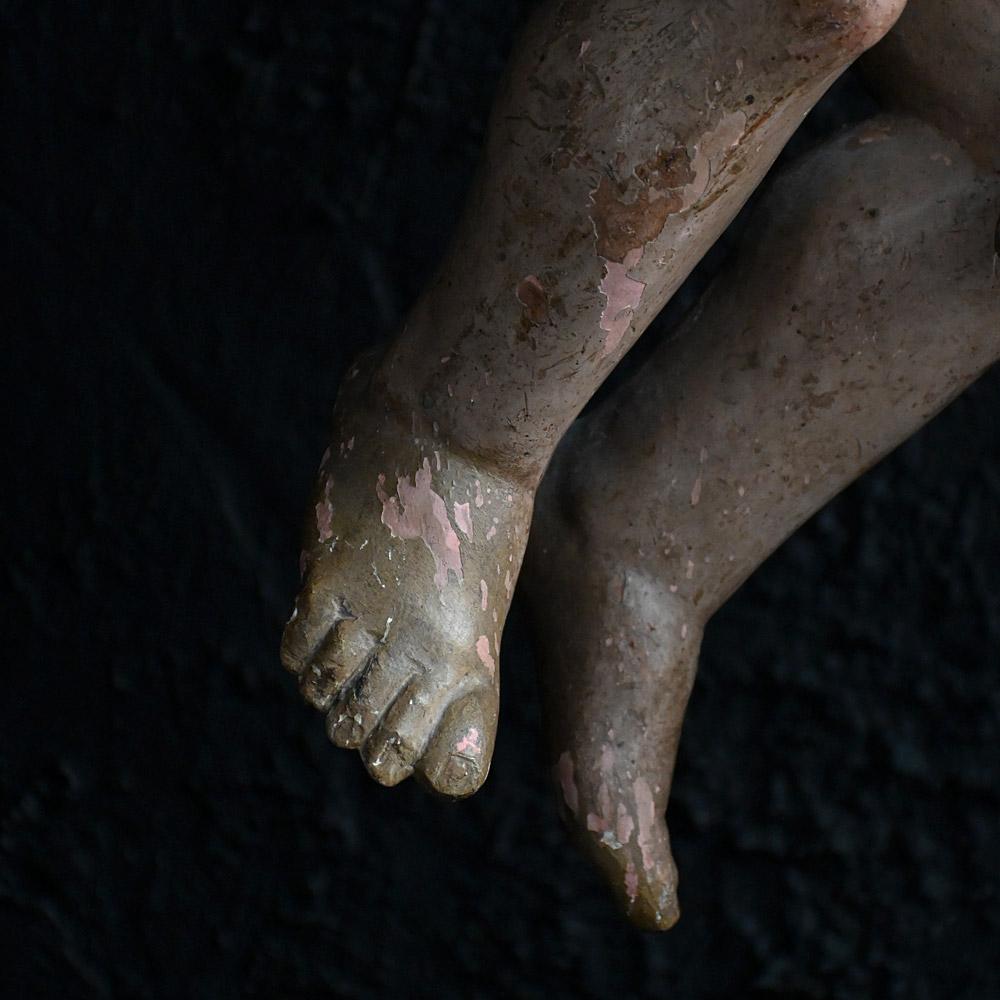 italien 18th Century Hand Carved Pair of Angels en vente