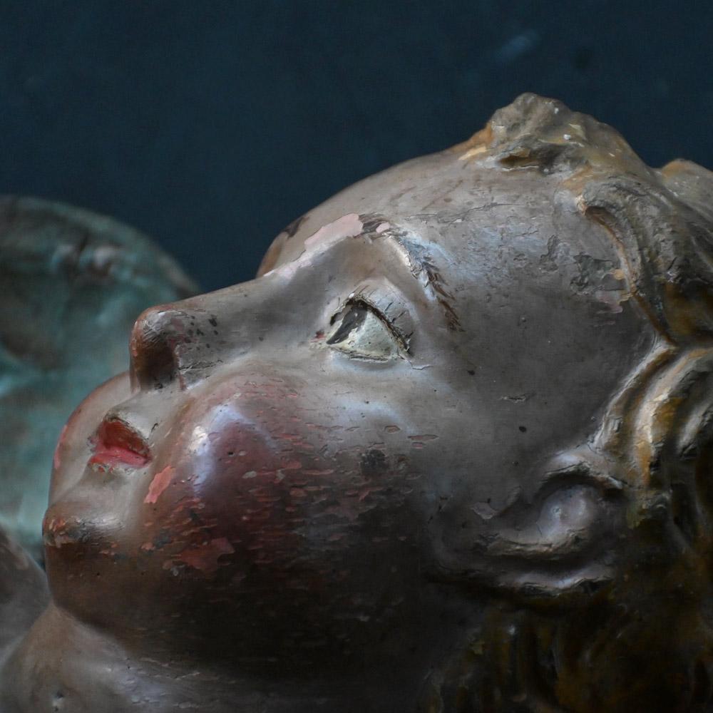 18th Century Hand Carved Pair of Angels en vente 1