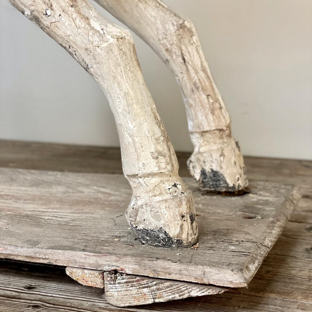 18th Century Hand-Carved Pine Rocking Horse For Sale 3