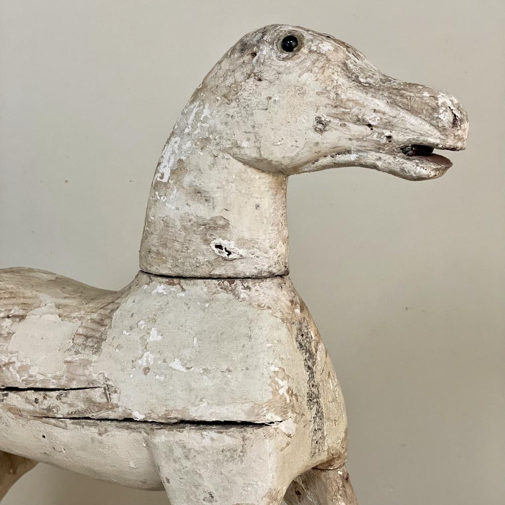 18th Century Hand-Carved Pine Rocking Horse For Sale 5