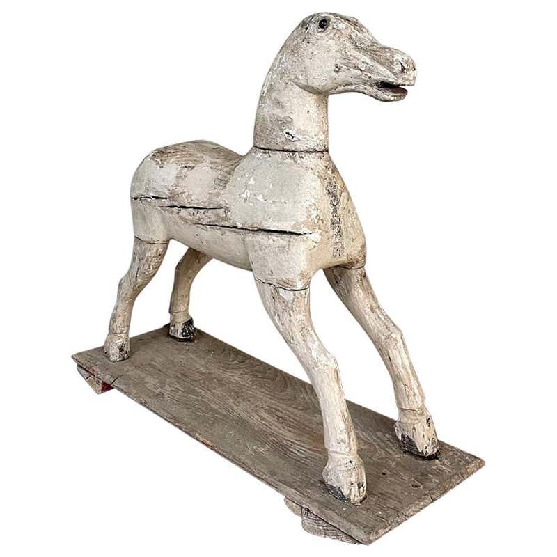 19th Century American Primitive Rocking Horse at 1stDibs