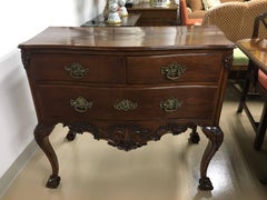18th Century Hand-Carved Portuguese Rosewood End Table with Ball-and-Claw Feet