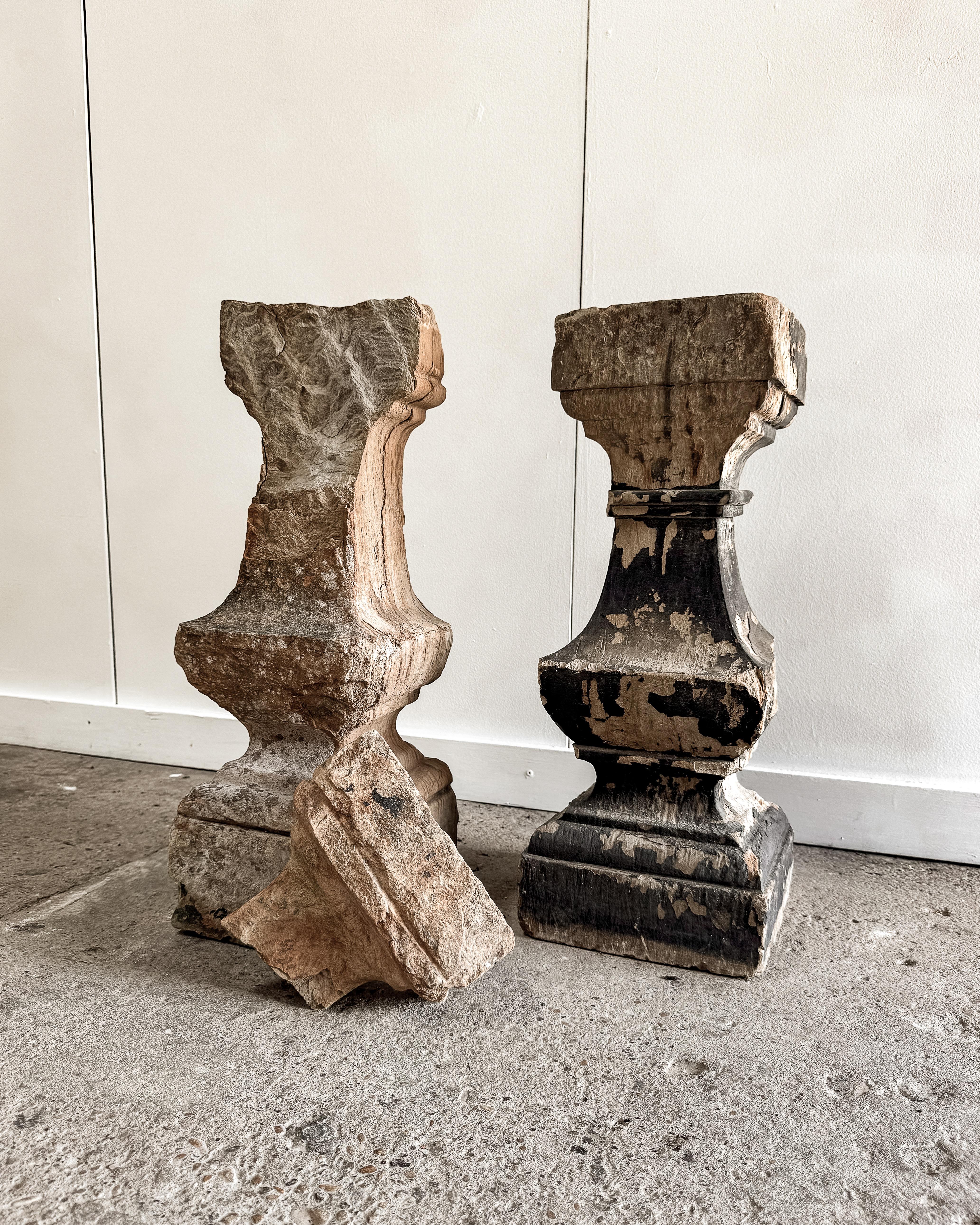 Welsh 18th Century Hand-Carved Stone Balustrades For Sale