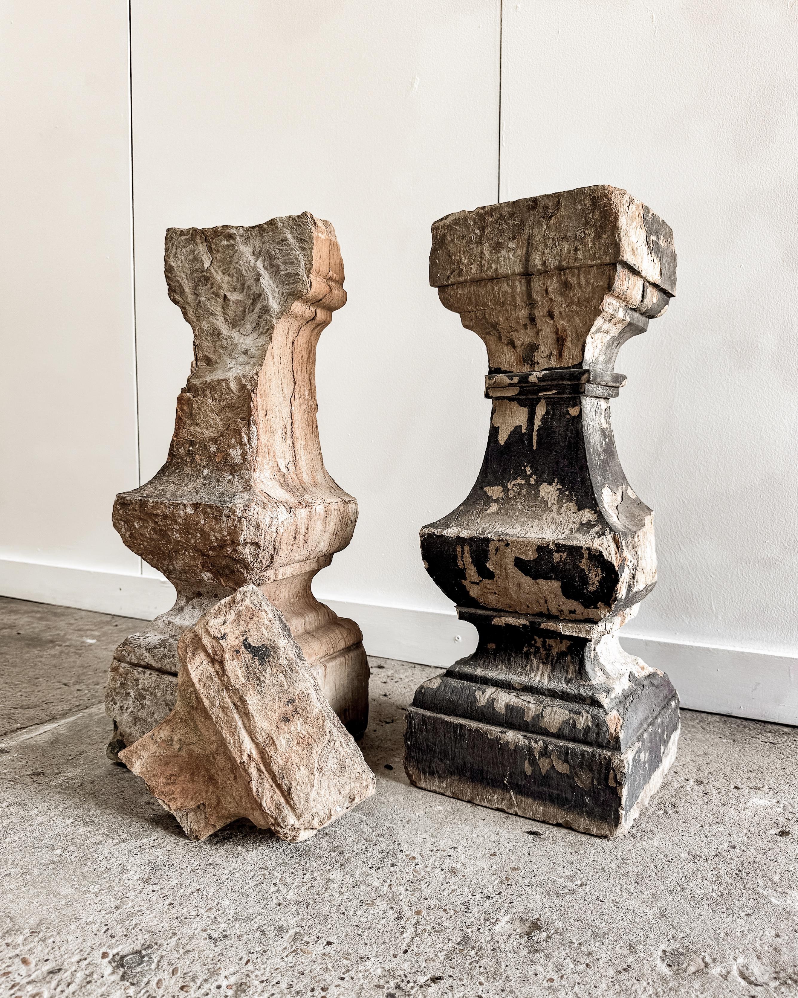 18th Century Hand-Carved Stone Balustrades In Good Condition For Sale In Mckinney, TX