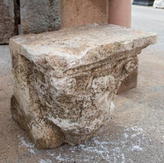 18th Century Hand-Carved Stone Capital in Corinthian Style