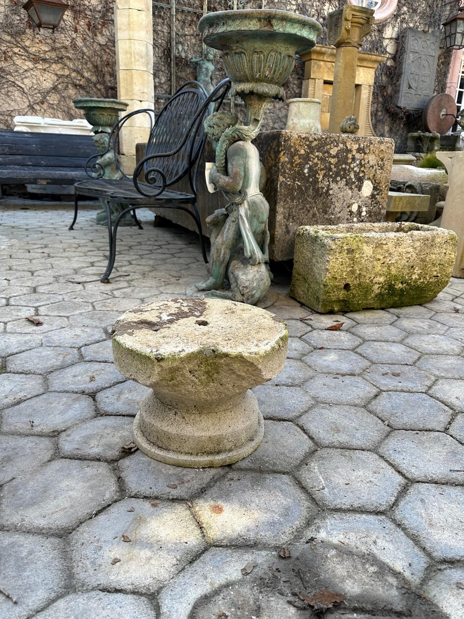 18th Century Hand Carved Stone Column Base Sculpture Doorstop Decorative Element For Sale 2