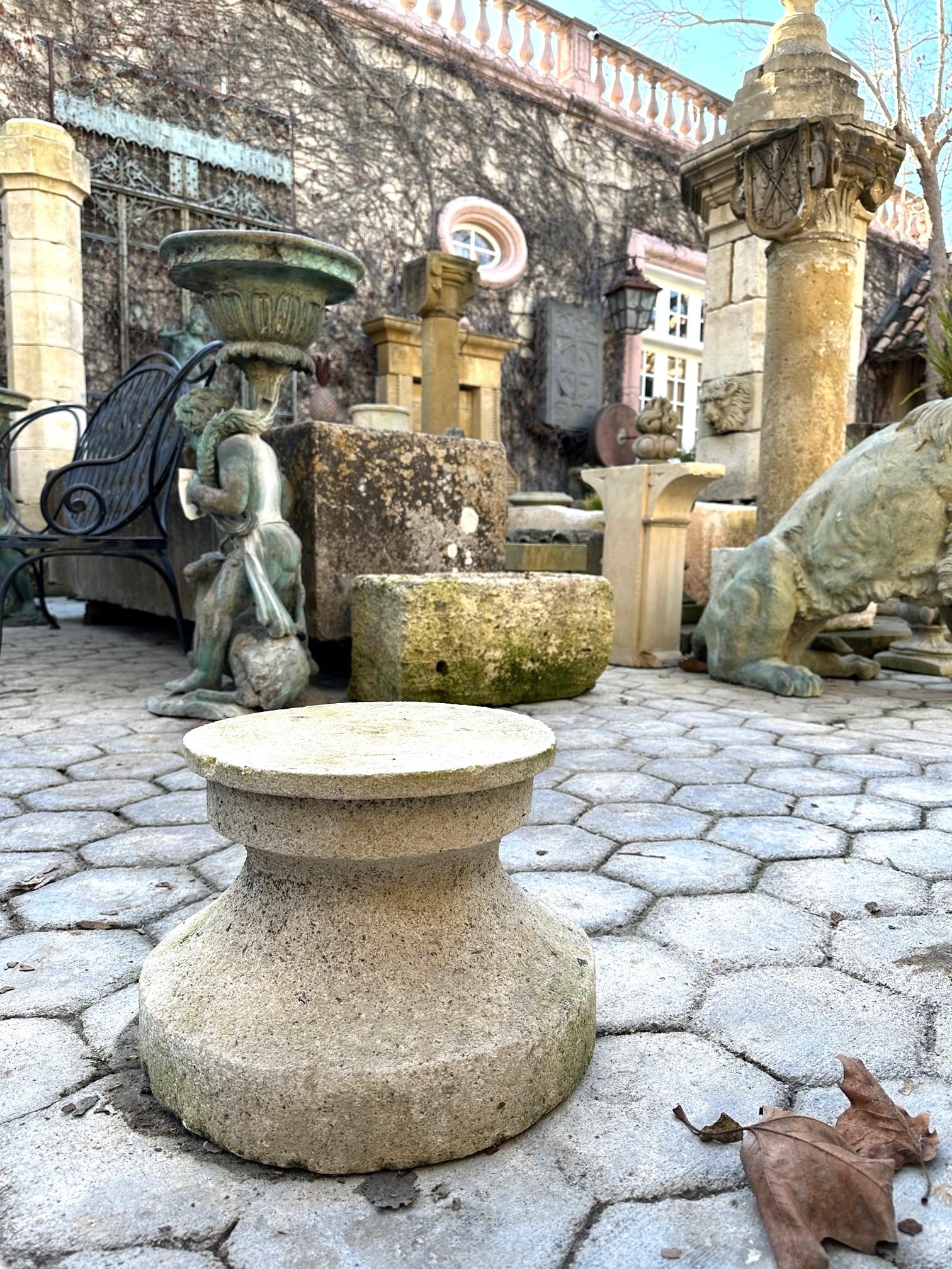 18th Century Hand Carved Stone Column Base Sculpture Doorstop Decorative Element For Sale 7