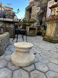 18th Century Hand Carved Stone Column Base Sculpture Doorstop Decorative Element