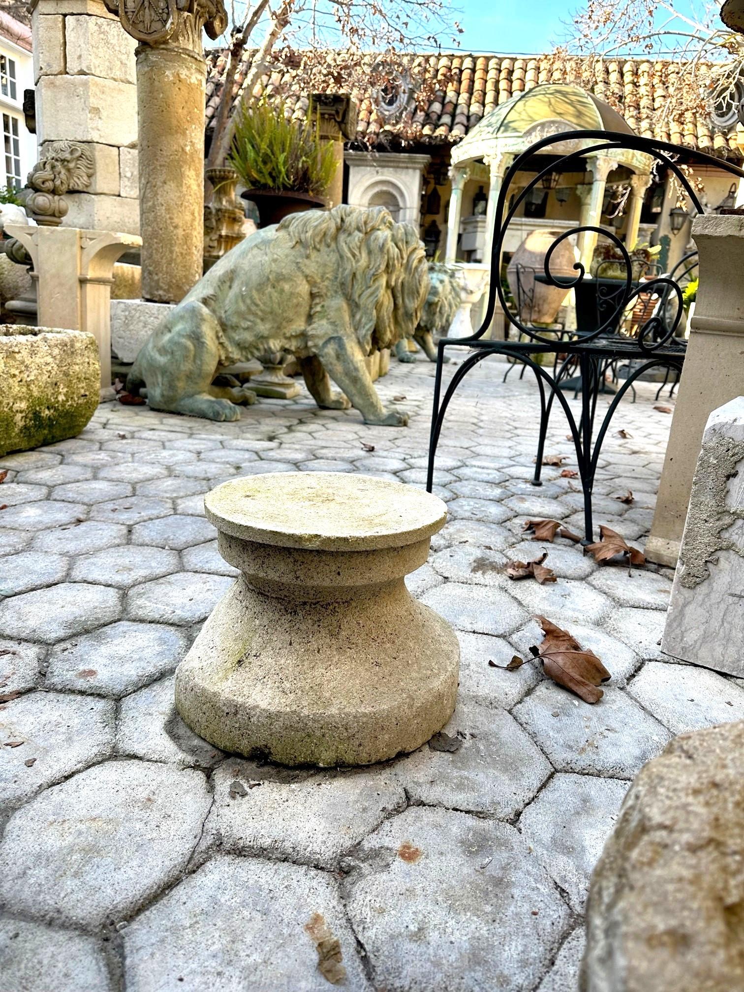 18th Century Hand Carved Stone Column Base Sculpture Doorstop Decorative Element In Good Condition For Sale In West Hollywood, CA