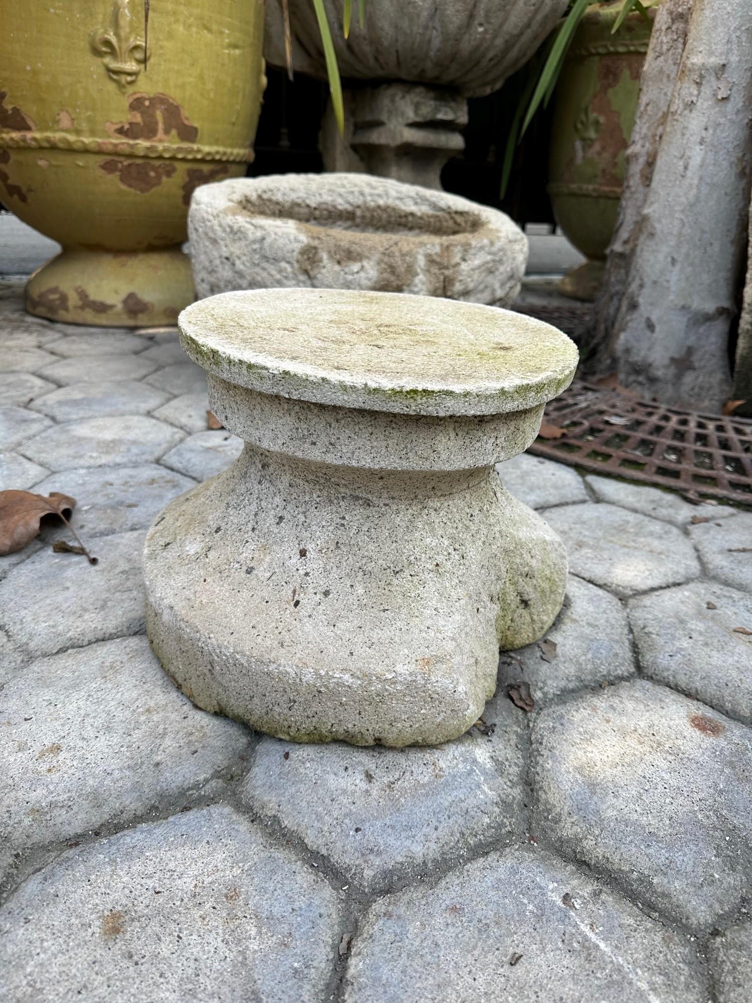 18th Century and Earlier 18th Century Hand Carved Stone Column Base Sculpture Doorstop Decorative Element For Sale