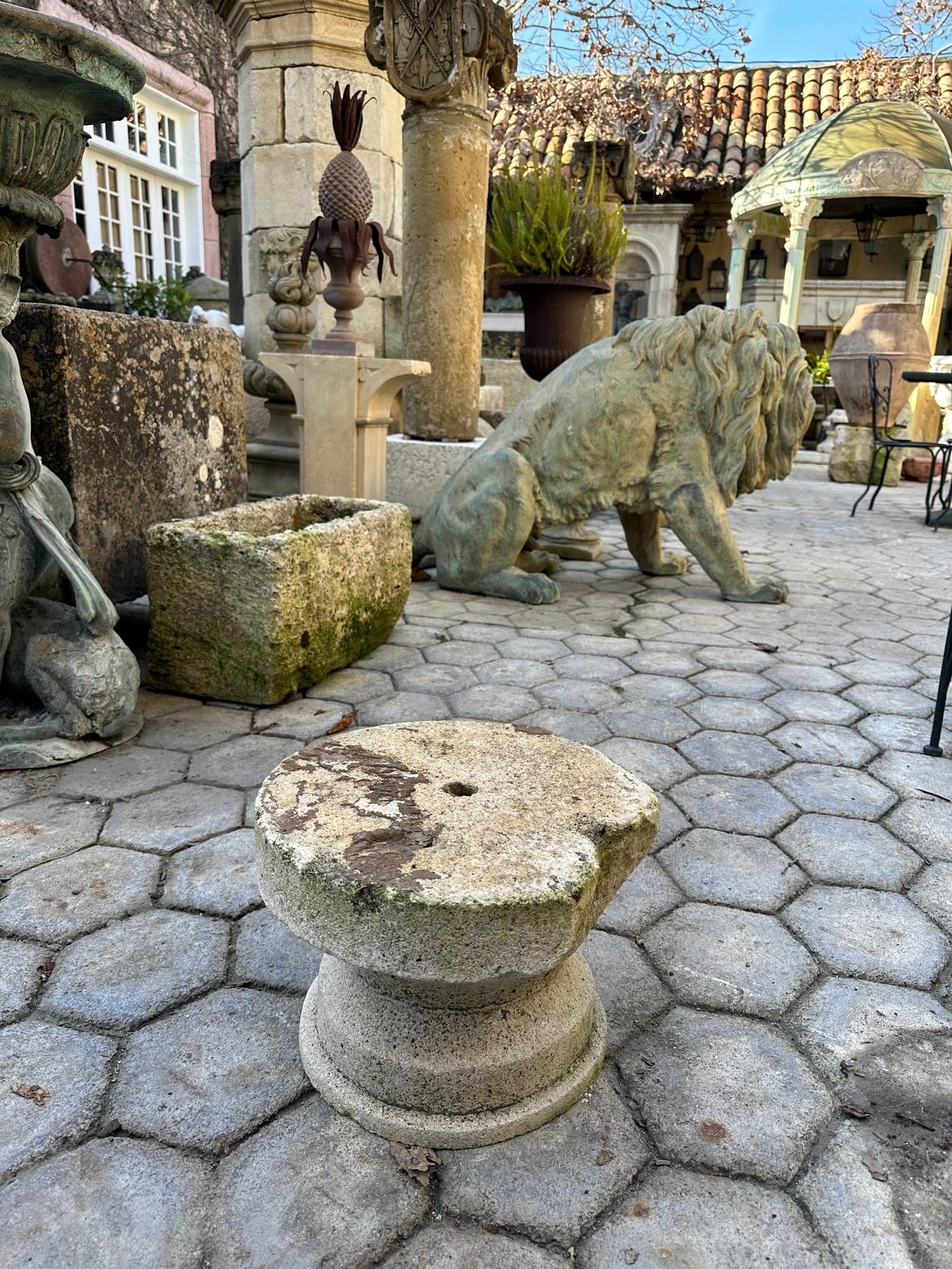 18th Century and Earlier 18th Century Hand Carved Stone Column Base Sculpture Doorstop Decorative Element For Sale