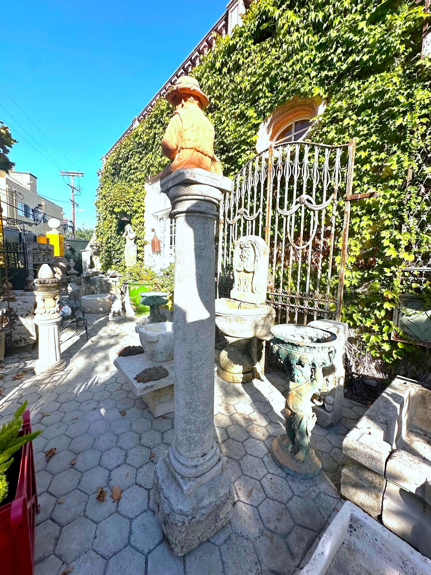 18th Century Hand Carved Stone Garden Column Architectural Elements Decorative For Sale 11