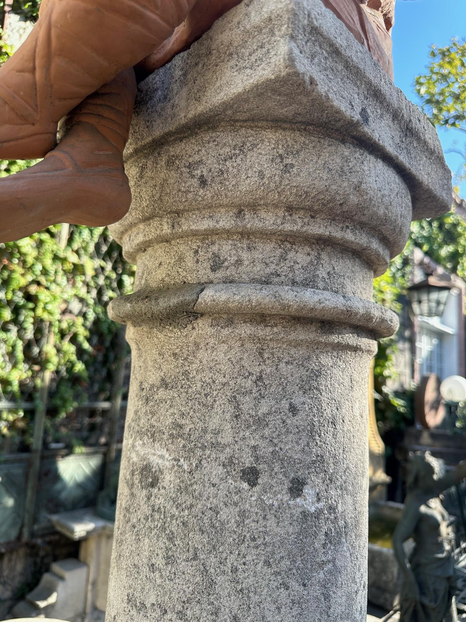 18th Century Hand Carved Stone Garden Column Architectural Elements Decorative For Sale 12