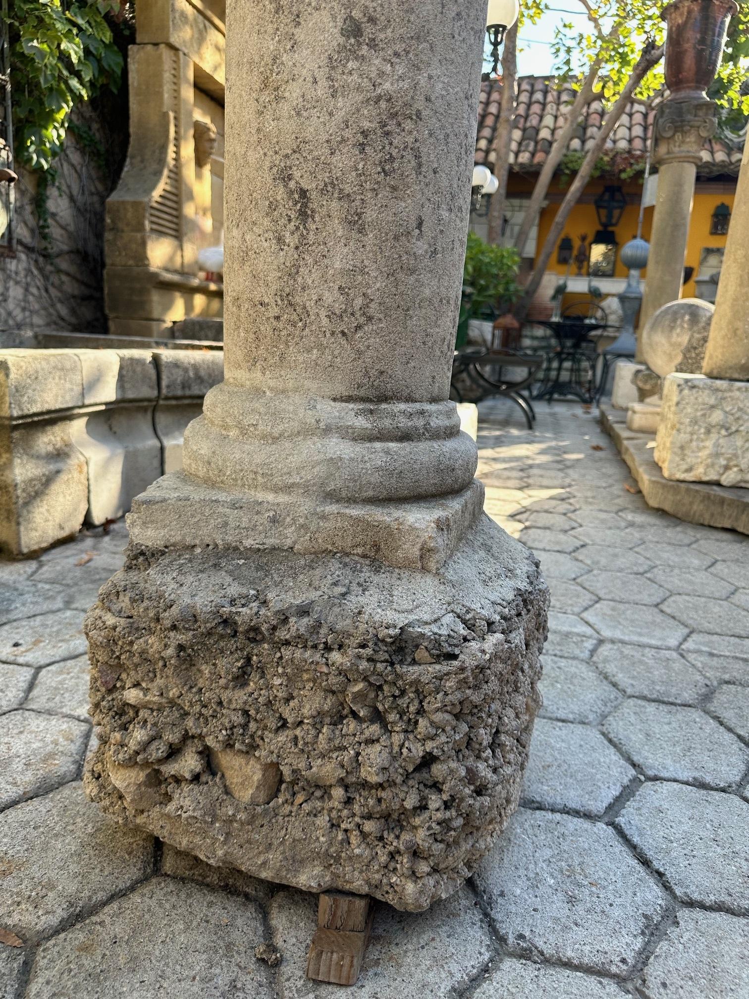 18th Century Hand Carved Stone Garden Column Architectural Elements Decorative For Sale 13