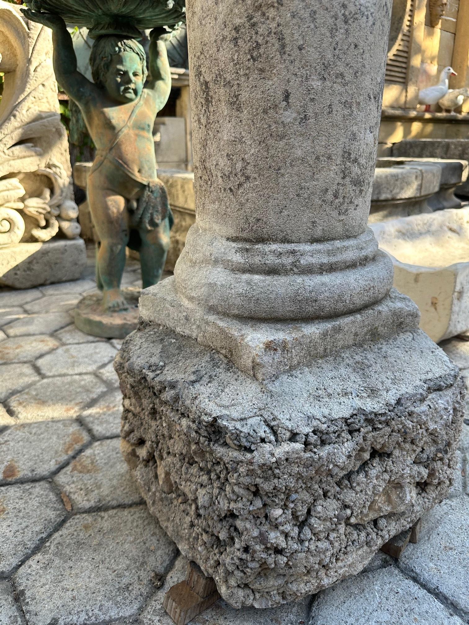 18th Century Hand Carved Stone Garden Column Architectural Elements Decorative For Sale 14