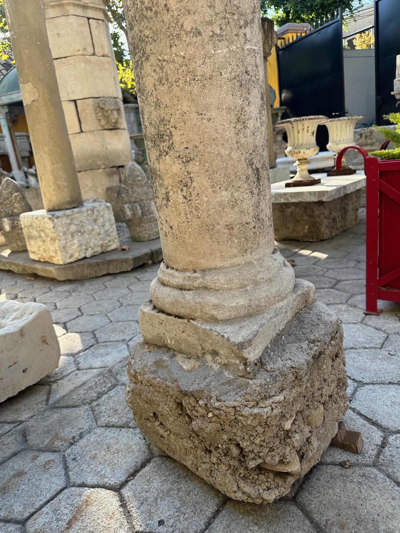 18th Century Hand Carved Stone Garden Column Architectural Elements Decorative For Sale 15