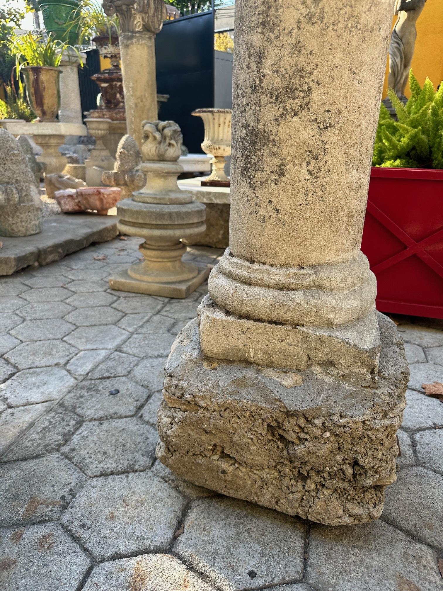 18th Century Hand Carved Stone Garden Column Architectural Elements Decorative For Sale 16