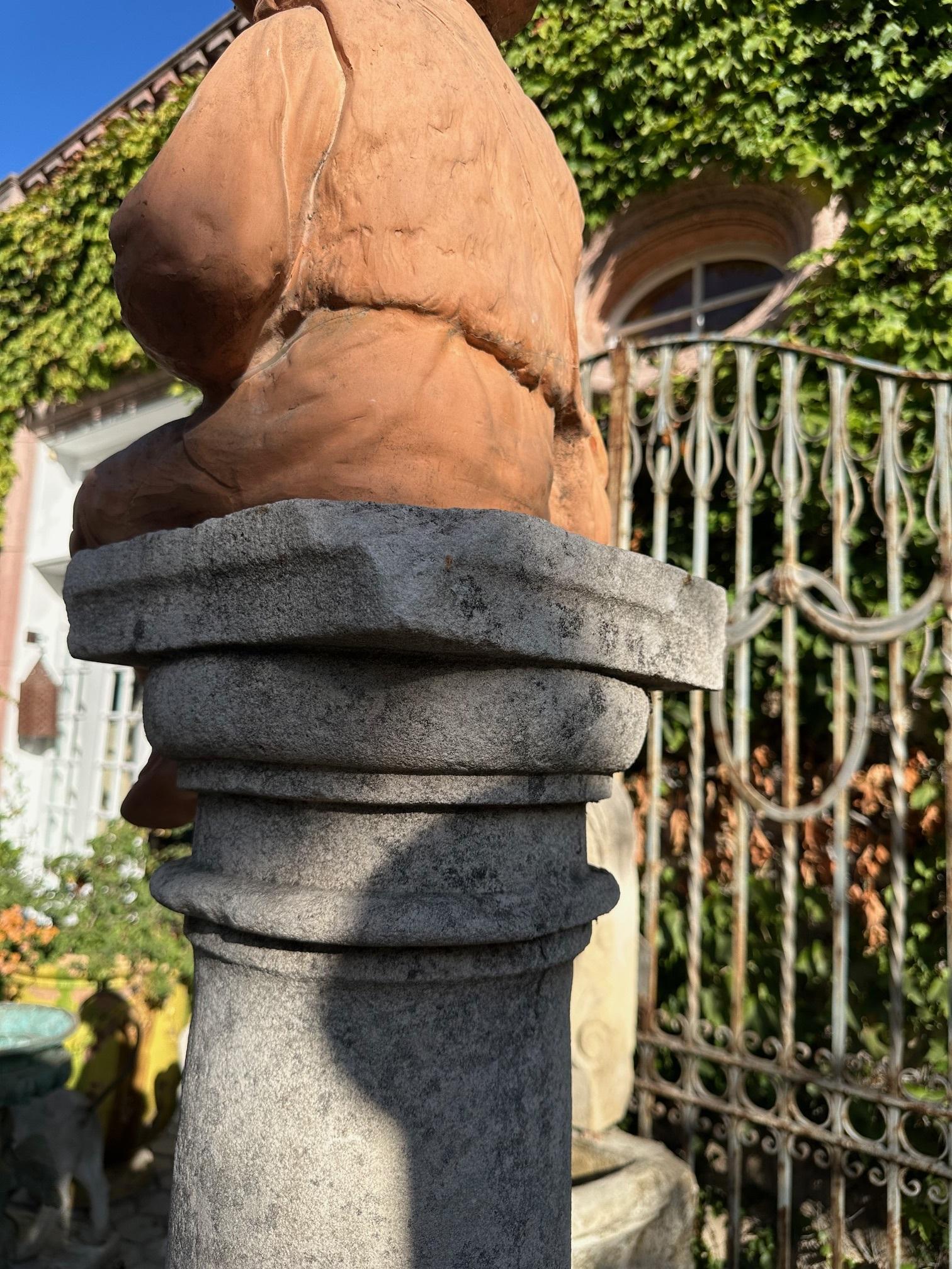 18th Century Hand Carved Stone Garden Column Architectural Elements Decorative For Sale 4